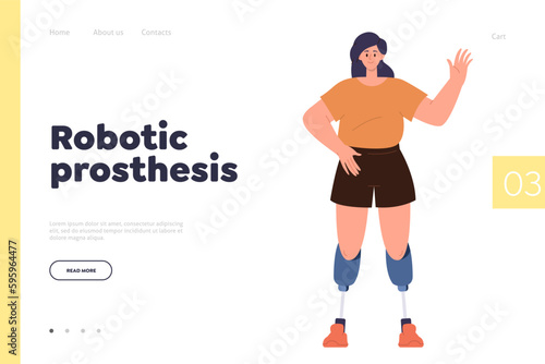 Landing page for online service offering robotic prosthesis for people after both leg amputation