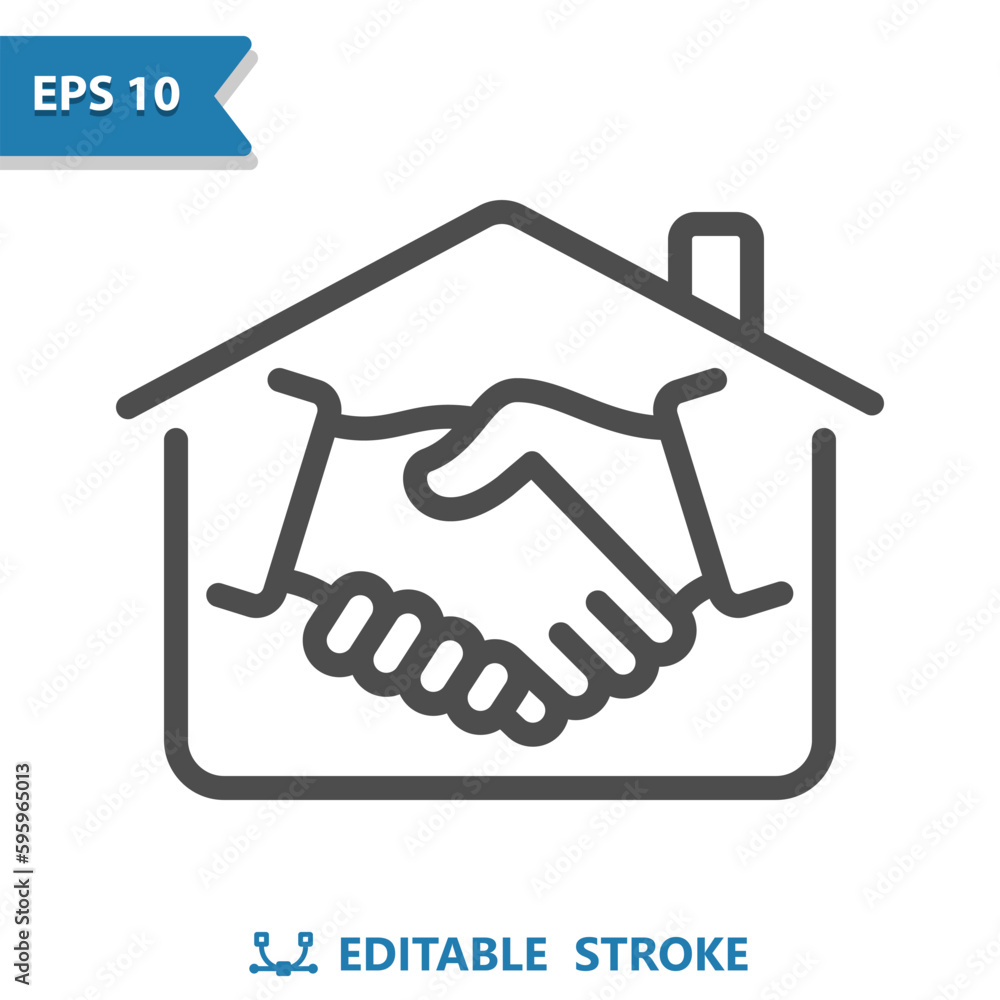 Handshake Icon. Deal, Agreement, Shaking Hands, Real Estate, House, Home Handshake Icon. Deal, Agreement, Shaking Hands, Real Estate, House, Home