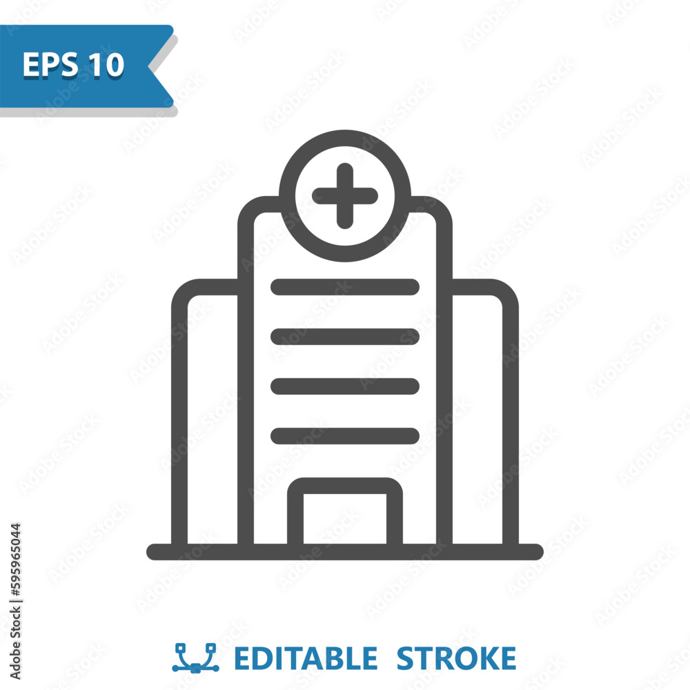 Hospital Icon. Building, Clinic Hospital Icon. Building, Clinic