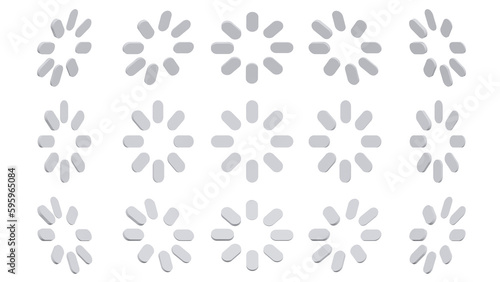 3d render icon loading icon with 3d render style white color