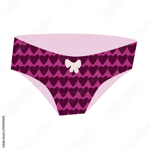 heart printed panties reusable on white background