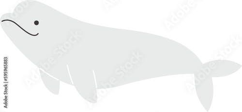 Swimming Beluga Whale
