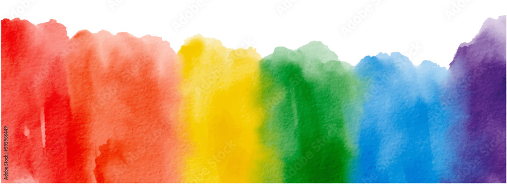 Obraz premium Rainbow flag watercolor background.LGBT Pride month texture concept. vector