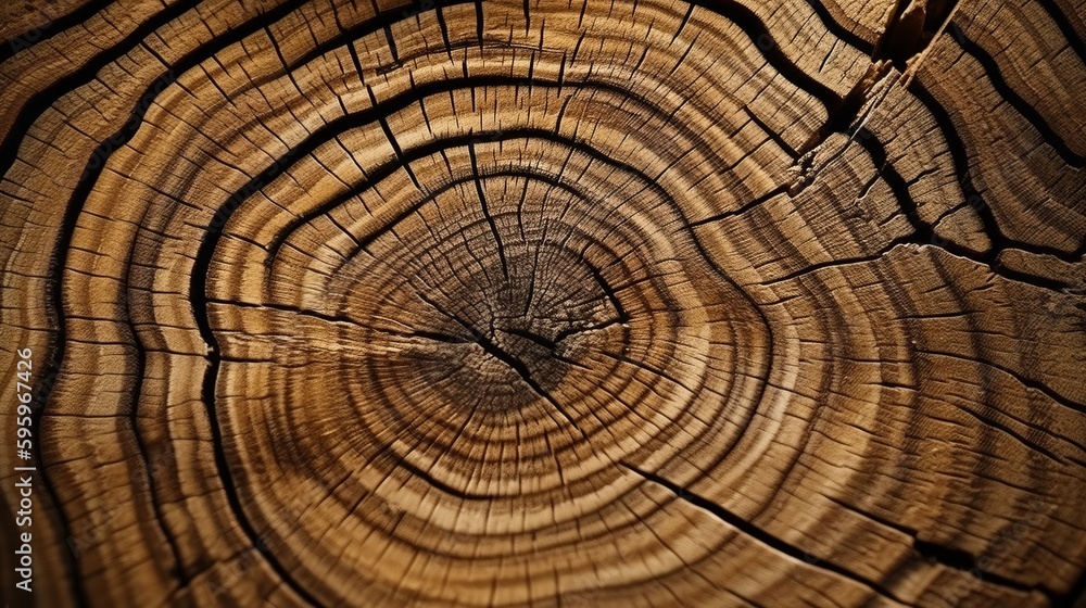 Fototapeta premium Wooden cut texture photorealistic. AI generated