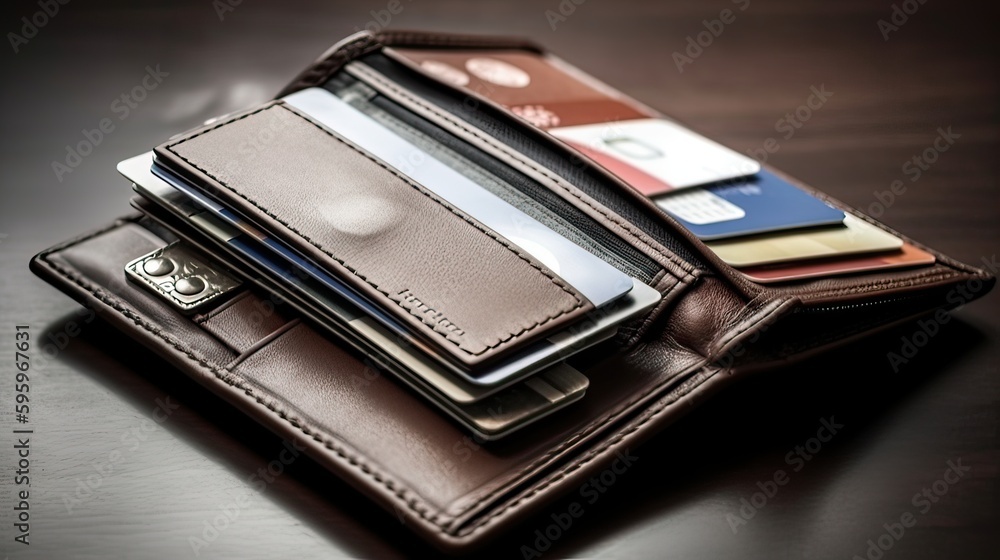 wallet and money.Created with generative technology. wallet and money.Created with generative technology.
