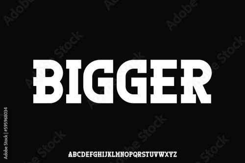 Strong and thick slab serif style display font vector illustration