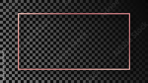 Wallpaper Mural Rose gold glowing rectangular shape frame with shadow Torontodigital.ca