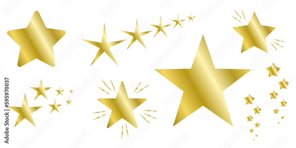 Obraz premium Set of golden stars. Gold star award