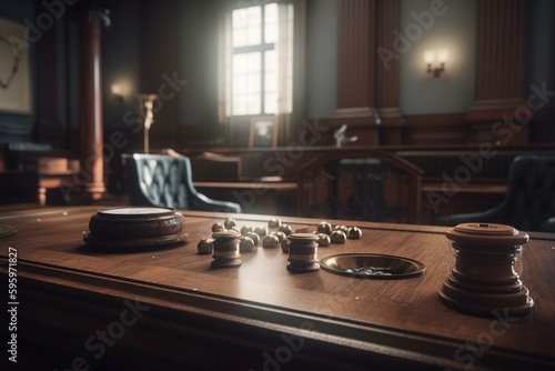 3D rendering of appellate court theme with gavel. Generative AI