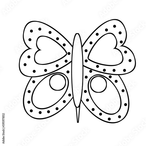 Black and white butterfly illustration 