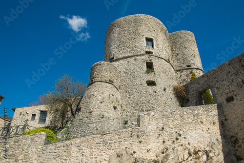 View of the castle in the medieval center of Polino town in Valnerina, Umbria region, Italy photo