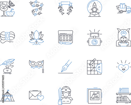 Inventive approaches line icons collection. Innovation, Creativity, Resourcefulness, Ingenuity, Unconventional, Piering, Breakthrough vector and linear illustration. Unique,Inventiveness,Trailblazing