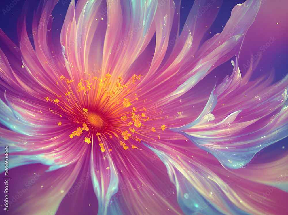 Magic flowers background. AI generated illustration Magic flowers background. AI generated illustration