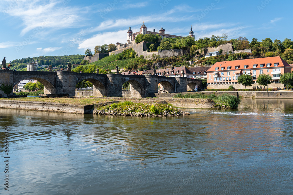 View of Wurzburg, an historic city on the Romantic Road and popular tourist destination in Germany
