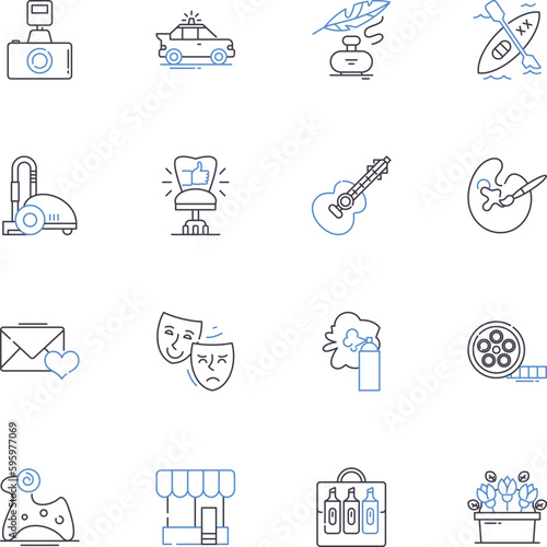 Financier line icons collection. Wealthy, Investor, Entrepreneur, My, Capital, Banker, Profit vector and linear illustration. CFO,Budget,Stock outline signs set