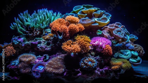coral reef and coral. Created with generative technology.