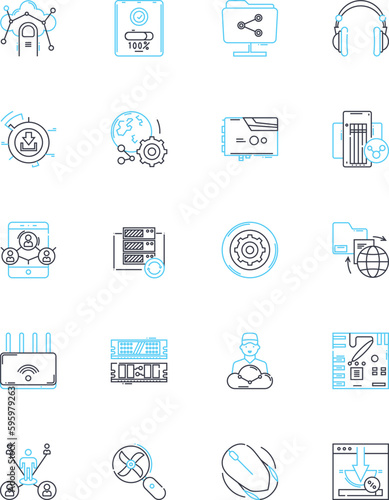 Cooperative effort linear icons set. ollaboration, teamwork, synergy, unity, partnership, assistance, alliance line vector and concept signs. harmony, coordination, joint outline illustrations