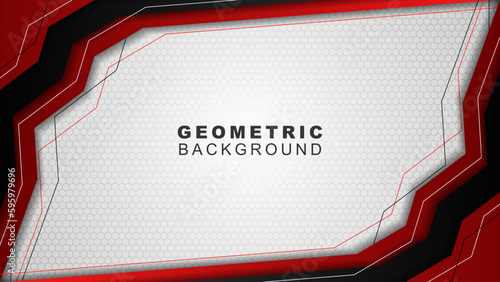 Geometric background in red and black with a hexagon pattern style, background for offline streaming, advertisements, banners, and others