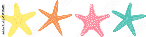 Set starfish cartoon vector illustration photo