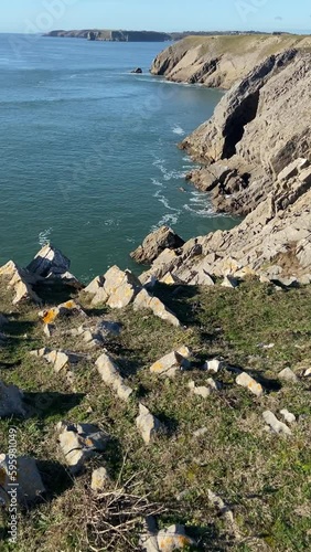 Looking out from Giltar Point towards Lydestep Headland South Pembrokeshire photo