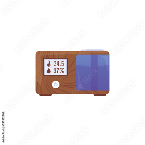 Modern humidifier or steam air diffuser flat vector illustration isolated.