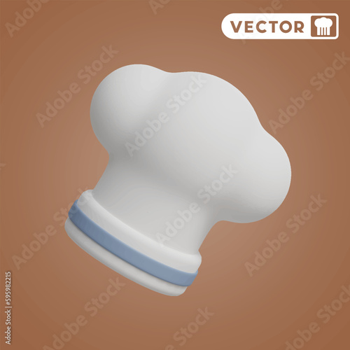 chef hat 3D vector icon set, on a brown background