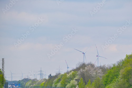 Wind turbines, the future of power generation, clean energy © Vincenzo