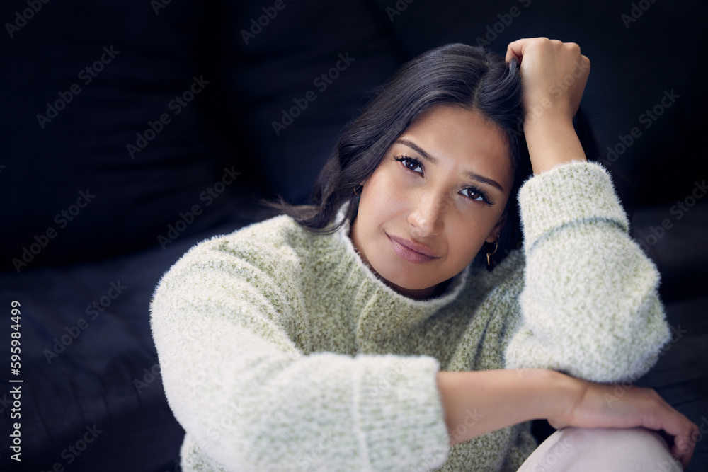I dont know what to feel anymore. a young woman looking depressed at home. I dont know what to feel anymore. a young woman looking depressed at home.