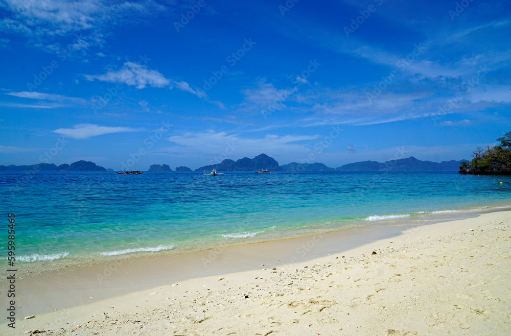 tropical idyllic beach on palawan island in el nido