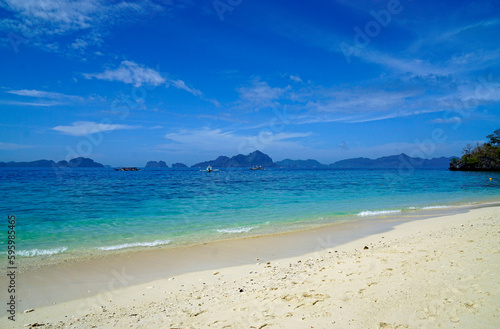 tropical idyllic beach on palawan island in el nido