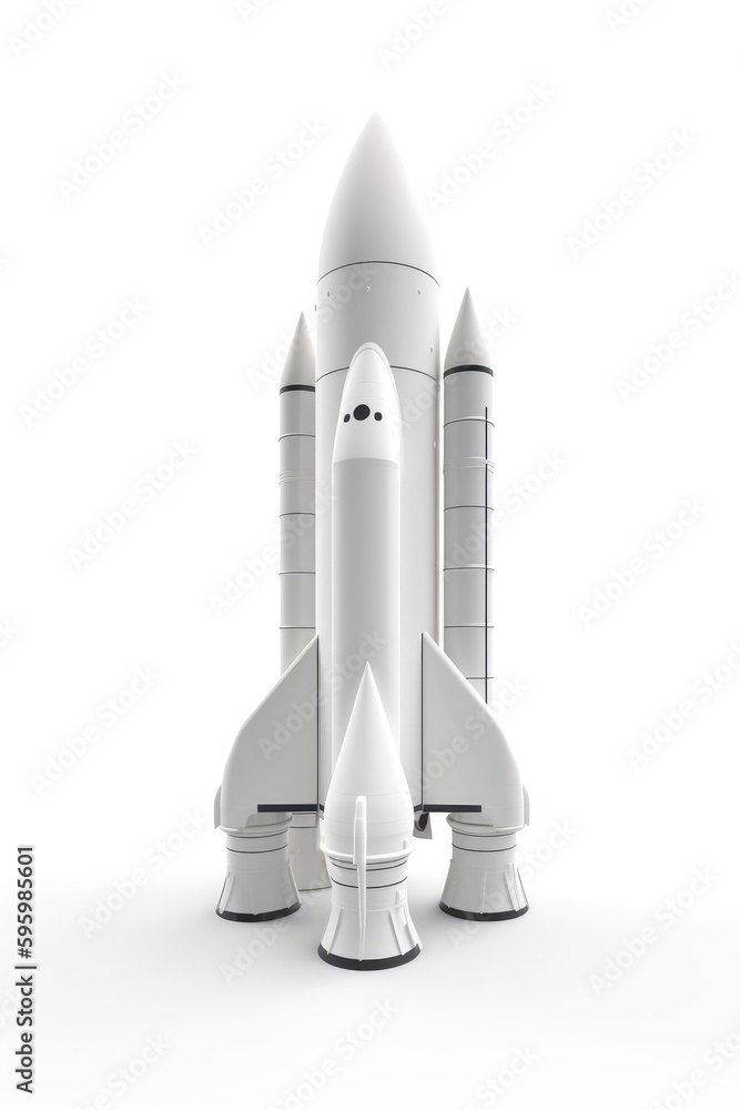 rocket model isolated on a white background Generative AI rocket model isolated on a white background Generative AI
