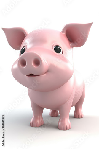 Pig cartoon character  isolated on a white background Generative AI