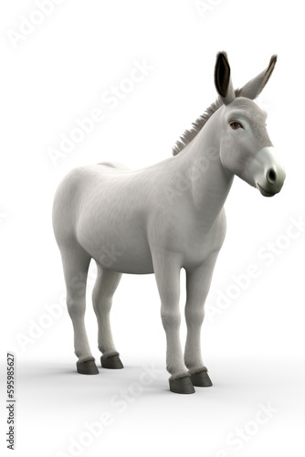 Donkey cartoon character  isolated on a white background Generative AI © gridspot