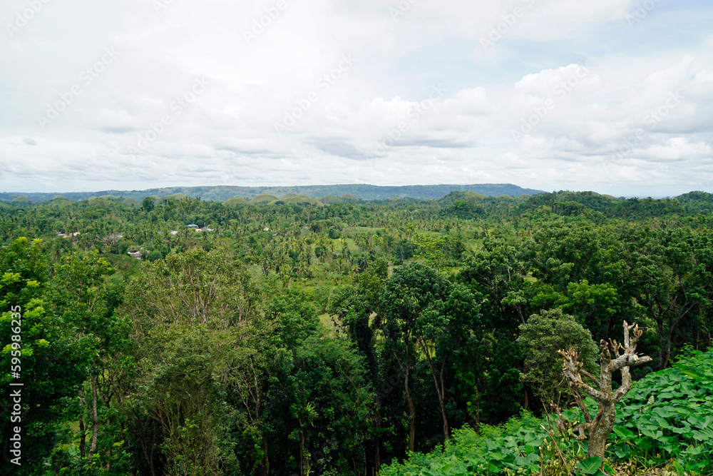 famous chocolate hills on bohol island on the philippines