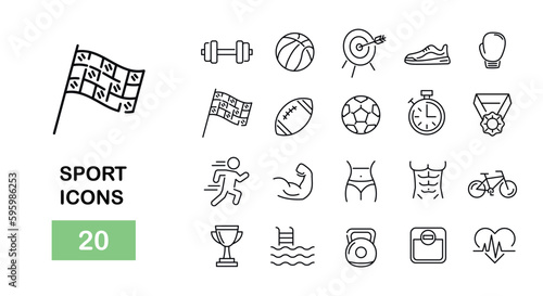 Sport icons set. Vector illustration