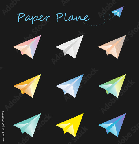 Free Download Paper Plane Icon. Colorful Origami Airplane Set. Message Sending Icon For Chatting, Website, Mobile App. Paper Plane Logo Design Vector Illustration - GFXLoad