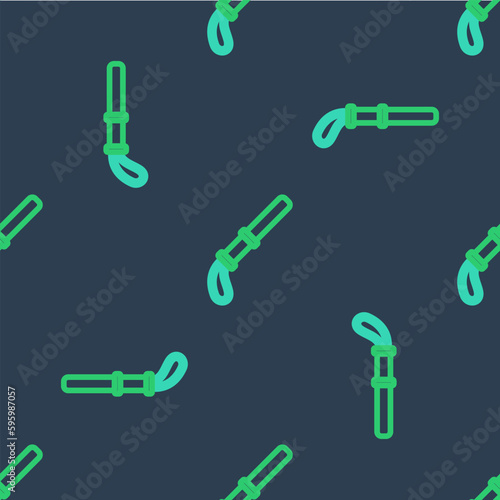 Line Police rubber baton icon isolated seamless pattern on blue background. Rubber truncheon. Police Bat. Police equipment. Vector