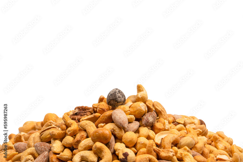 Fototapeta premium A group of almonds, pistachios, walnuts, macadamia, cashews.