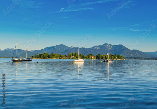 Chiemsee mit Fraueninsel photo