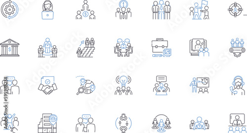 Hedge fund line icons collection. Capital, Asset, Investment, Portfolio, Risk, Management, Financial vector and linear illustration. Strategy,Alternative,Manager outline signs set