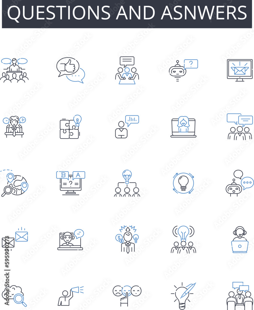 Questions and asnwers line icons collection. Radiology, Imaging, Diagnosis, Cancer, Tumor, Brain, Spine vector and linear illustration. Heart,Abdomen,Chest outline signs set