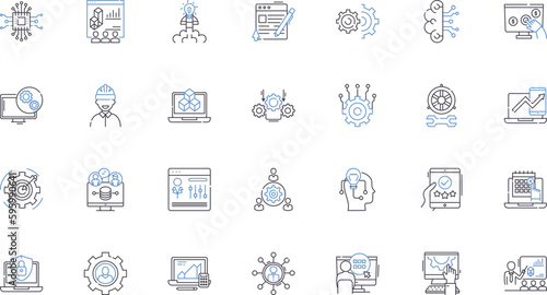 Information security line icons collection. Encryption, Firewall, Vulnerability, Malware, Cyberattack, Authentication, Identity vector and linear illustration. Access,Risk,Threat outline signs set