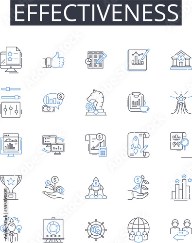 Effectiveness line icons collection. Forecasting, Modeling, Machine learning, Prediction, Data mining, Analytics, Insight vector and linear illustration. Trending,Anticipate,Proactive outline signs