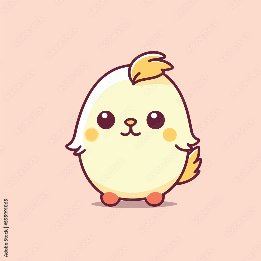 Cute kawaii chicken chibi mascot vector cartoon style Cute kawaii chicken chibi mascot vector cartoon style