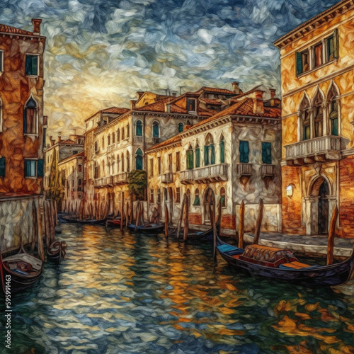 The Skyline Of Venice - Masterpiece Of Vincent Van Gogh Style