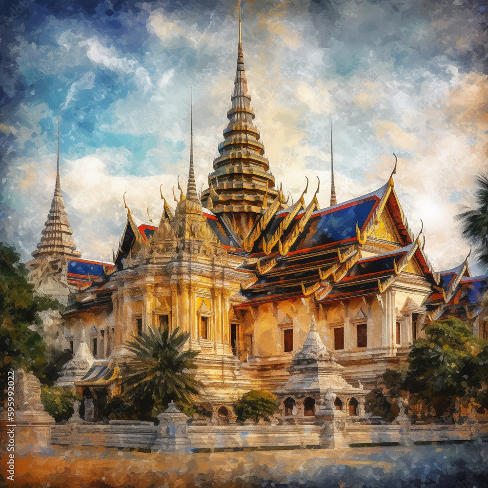 The Skyline Of Grand Palace - Masterpiece Of Vincent Van Gogh Style