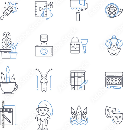 Streamlined model line icons collection. Efficiency, Simplification, Optimization, Modernization, Innovation, Minimization, Restructuring vector and linear illustration. Integration,Consolidation