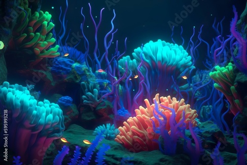 Illustration sous-marine de coraux © Haldor
