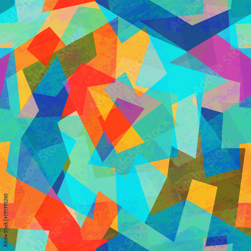 Grunge vintage geometric seamless mosaic