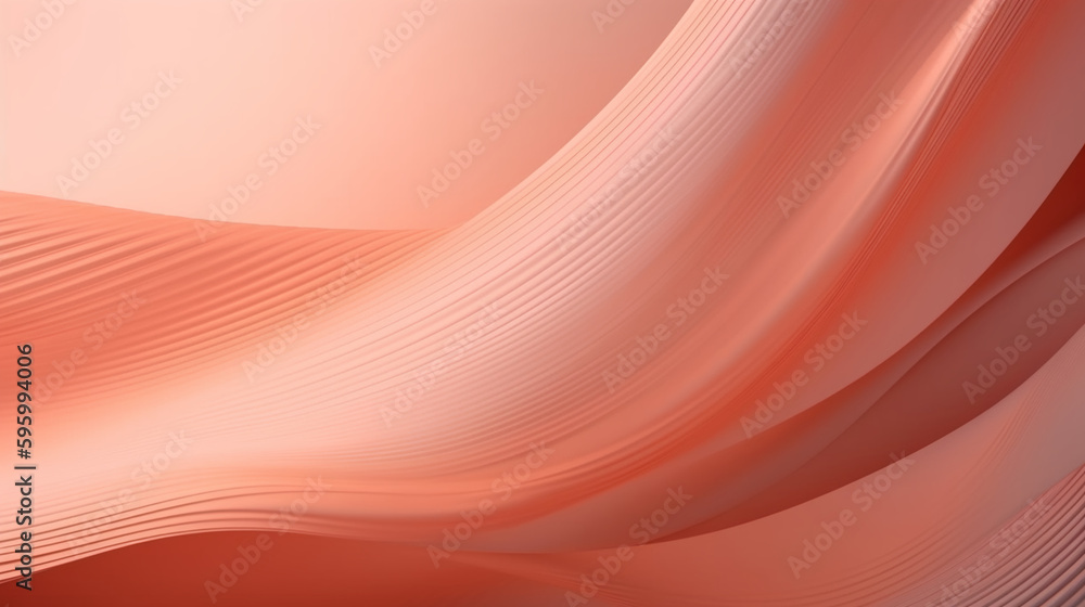 Fototapeta premium abstract peach pink color wave background. Image Generative AI.